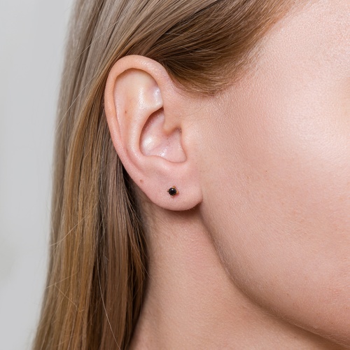 Пусеты Fiore Luna BLACK, AE03187-7 BW/G фото 4